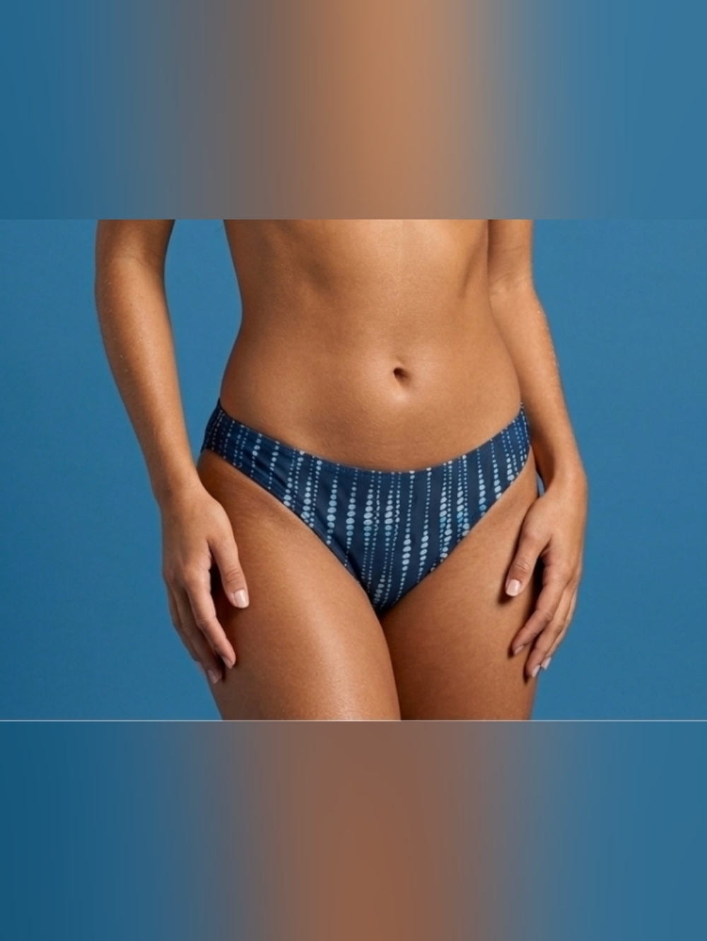 Cupshe Blue Bikini Bottoms Size S Small Stretch Shorts Tie-dye Swimsuit Swim